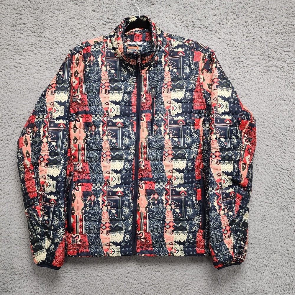 Hawke & Co Pro Performance Bandana Print Puffer Jacket Mens Large‎ Full Zip - Picture 2 of 10